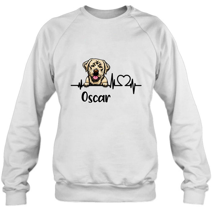 Personalized Heartbeat Dog/Cat Shirt/Pullover Hoodie - Up to 2 Pets - Gift Idea For Dog/Cat Lover