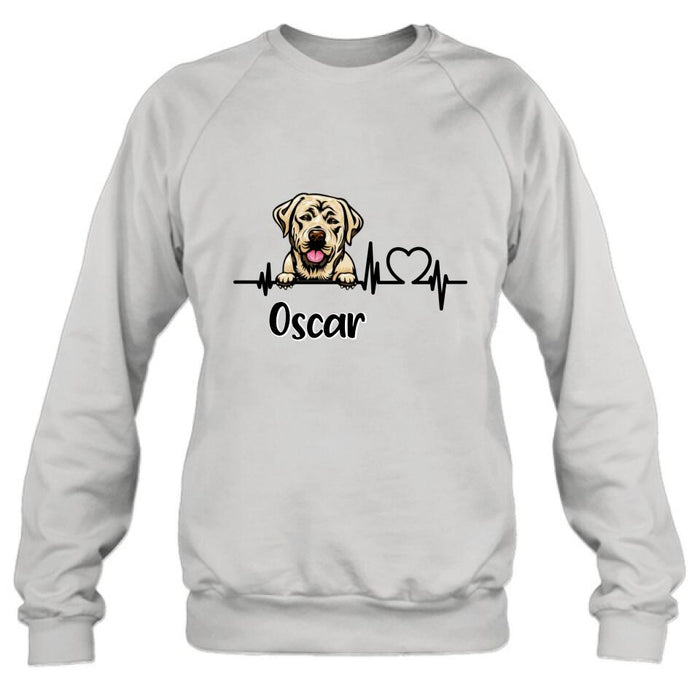 Personalized Heartbeat Dog/Cat Shirt/Pullover Hoodie - Up to 2 Pets - Gift Idea For Dog/Cat Lover