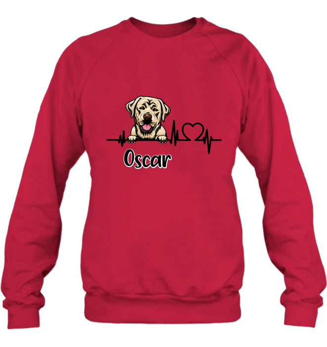 Personalized Heartbeat Dog/Cat Shirt/Pullover Hoodie - Up to 2 Pets - Gift Idea For Dog/Cat Lover