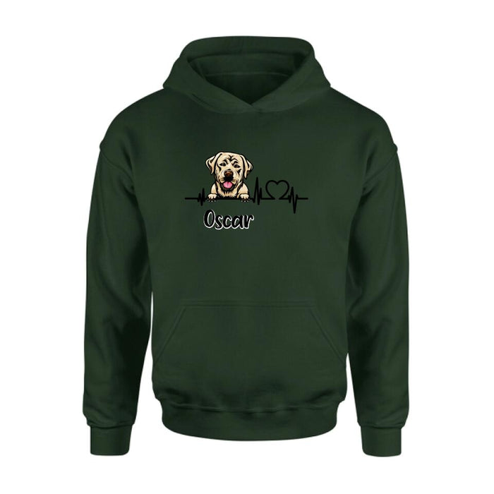 Personalized Heartbeat Dog/Cat Shirt/Pullover Hoodie - Up to 2 Pets - Gift Idea For Dog/Cat Lover