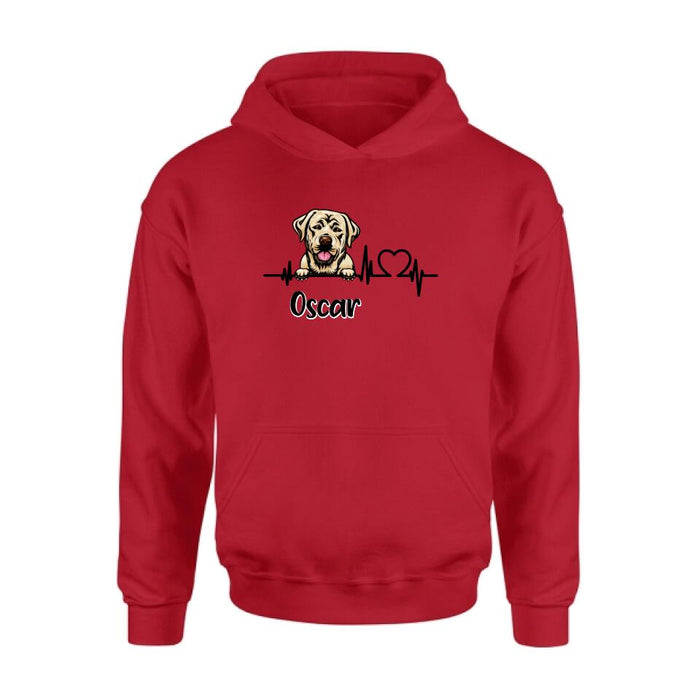 Personalized Heartbeat Dog/Cat Shirt/Pullover Hoodie - Up to 2 Pets - Gift Idea For Dog/Cat Lover