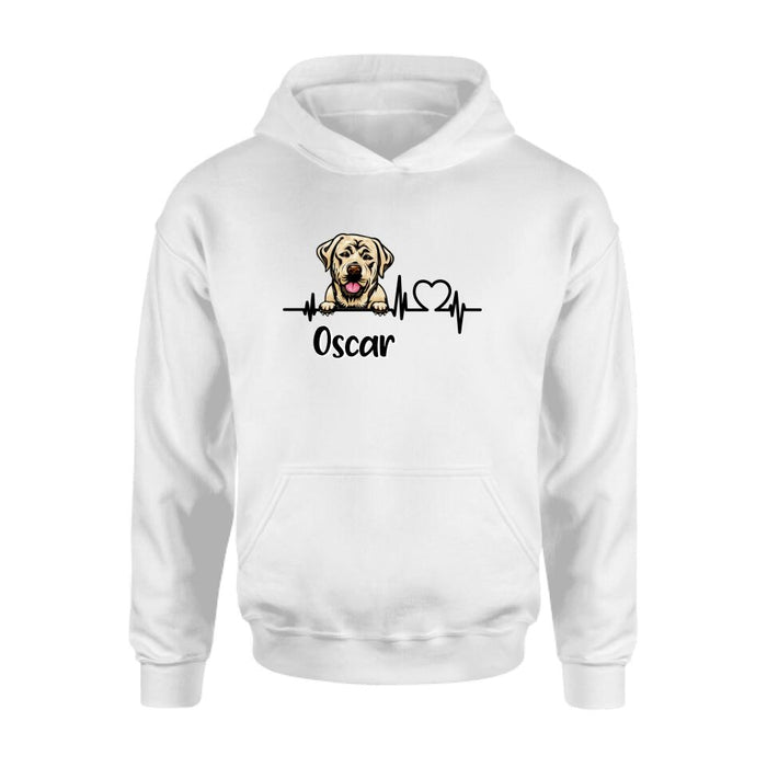 Personalized Heartbeat Dog/Cat Shirt/Pullover Hoodie - Up to 2 Pets - Gift Idea For Dog/Cat Lover