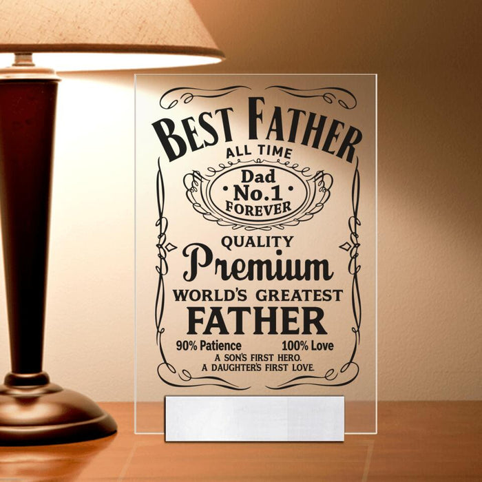 Personalized Best Father Acrylic Plaque - Gift Idea For Father's Day - Best Father All Time