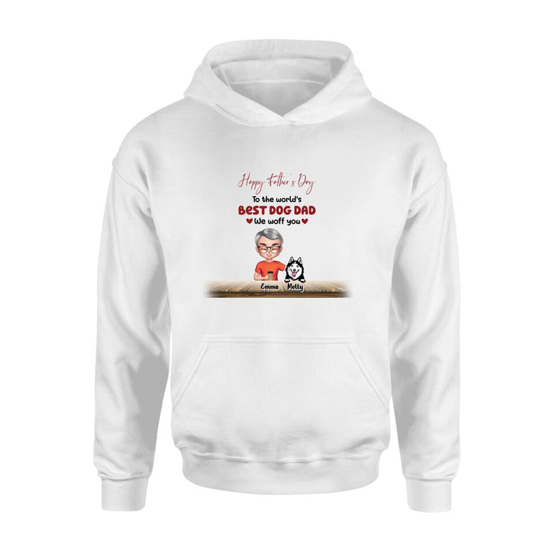 Personalized Dog Mom/Dog Dad Shirt/Pullover Hoodie - Man/Woman With Up to 6 Dogs - Mother's Day/ Father's Day Gift Idea For Dog Lover