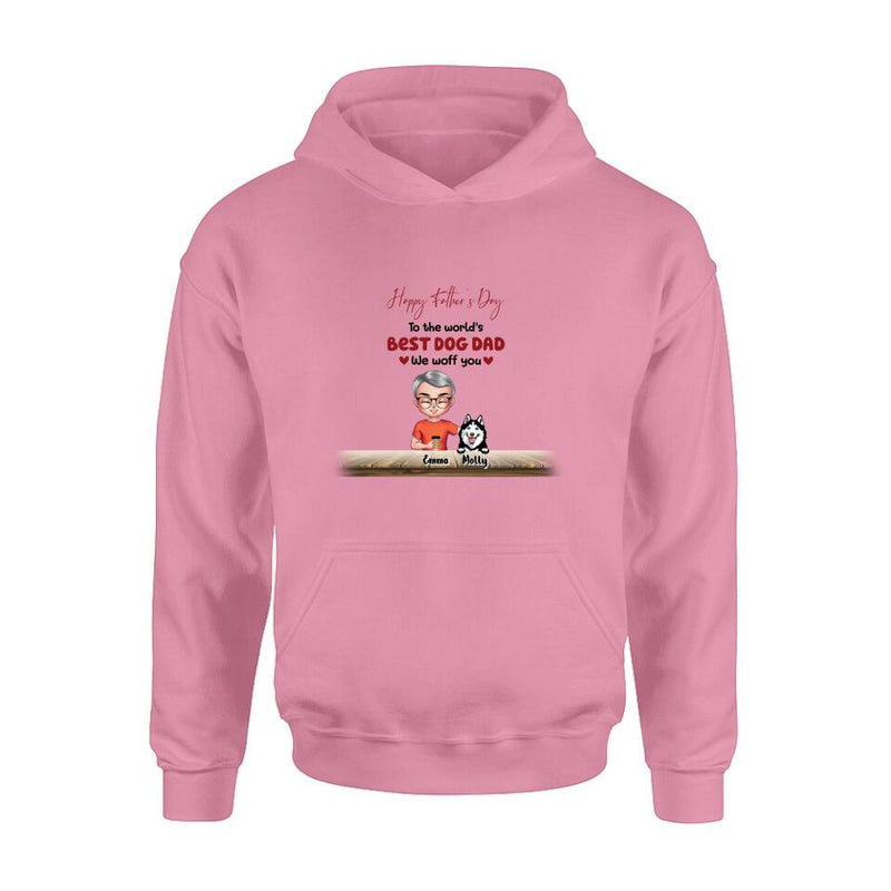 Personalized Dog Mom/Dog Dad Shirt/Pullover Hoodie - Man/Woman With Up to 6 Dogs - Mother's Day/ Father's Day Gift Idea For Dog Lover