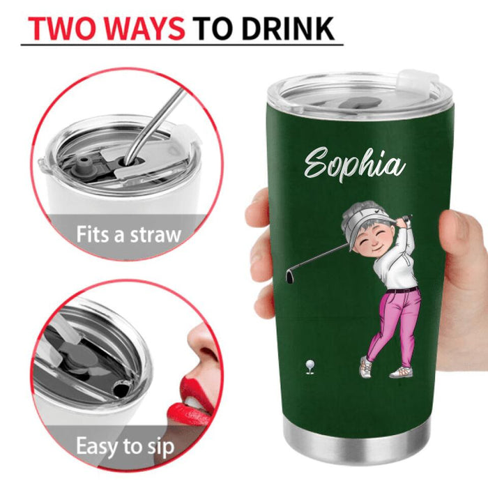 Personalized Grandma Golf Tumbler - Gift Idea For Grandma/Golf Lover - Some Grandmas Knit Real Grandmas Play Golf
