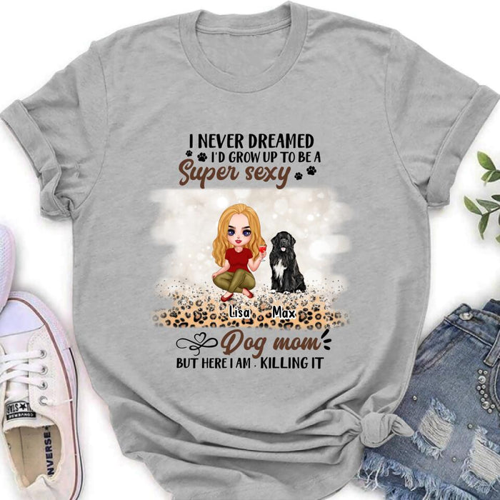 Personalized Dog Mom Shirt - Up to 6 Dogs - Best Gift For Dog Lover - Crazy Dog Mom