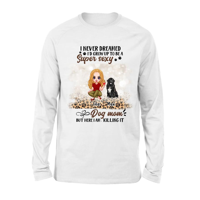 Personalized Dog Mom Shirt - Up to 6 Dogs - Best Gift For Dog Lover - Crazy Dog Mom