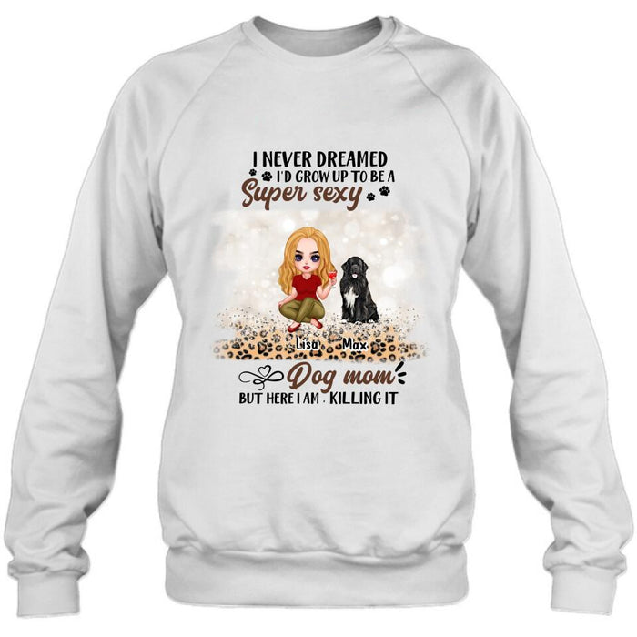 Personalized Dog Mom Shirt - Up to 6 Dogs - Best Gift For Dog Lover - Crazy Dog Mom