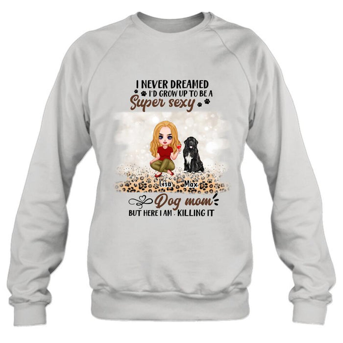 Personalized Dog Mom Shirt - Up to 6 Dogs - Best Gift For Dog Lover - Crazy Dog Mom