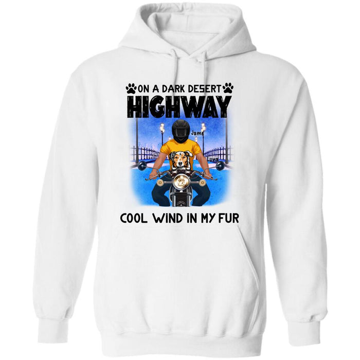 Personalized Dog With Bikers T-shirt - Gift For Dog Lover - Up to 3 Dogs - Cool Wind In My Fur