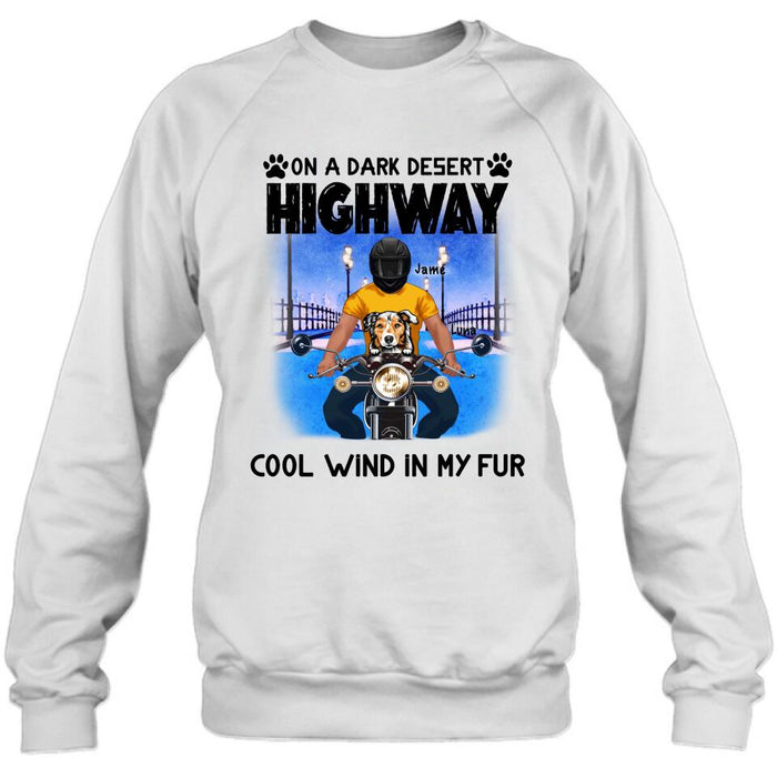 Personalized Dog With Bikers T-shirt - Gift For Dog Lover - Up to 3 Dogs - Cool Wind In My Fur