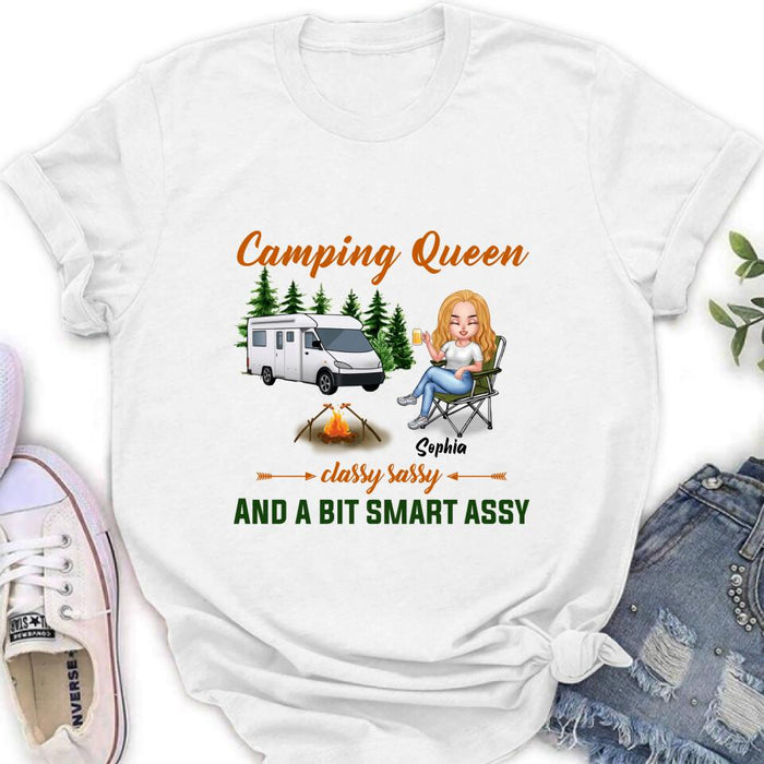 Personalized Camping Queen Shirt/Pullover Hoodie - Gift Idea For Camping Lover