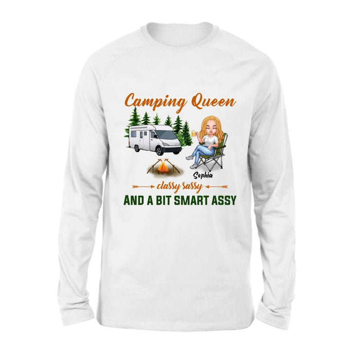 Personalized Camping Queen Shirt/Pullover Hoodie - Gift Idea For Camping Lover