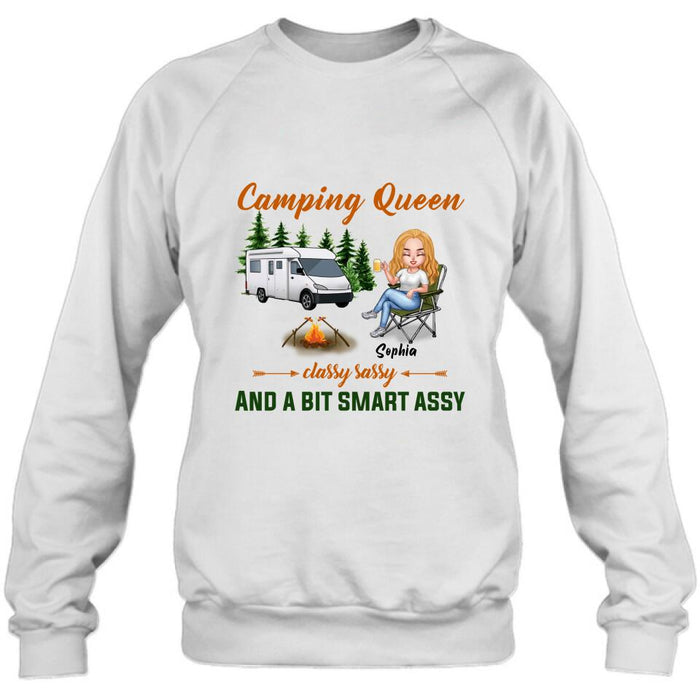 Personalized Camping Queen Shirt/Pullover Hoodie - Gift Idea For Camping Lover