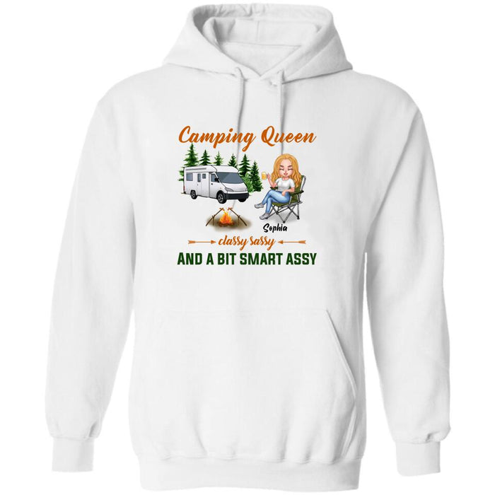 Personalized Camping Queen Shirt/Pullover Hoodie - Gift Idea For Camping Lover