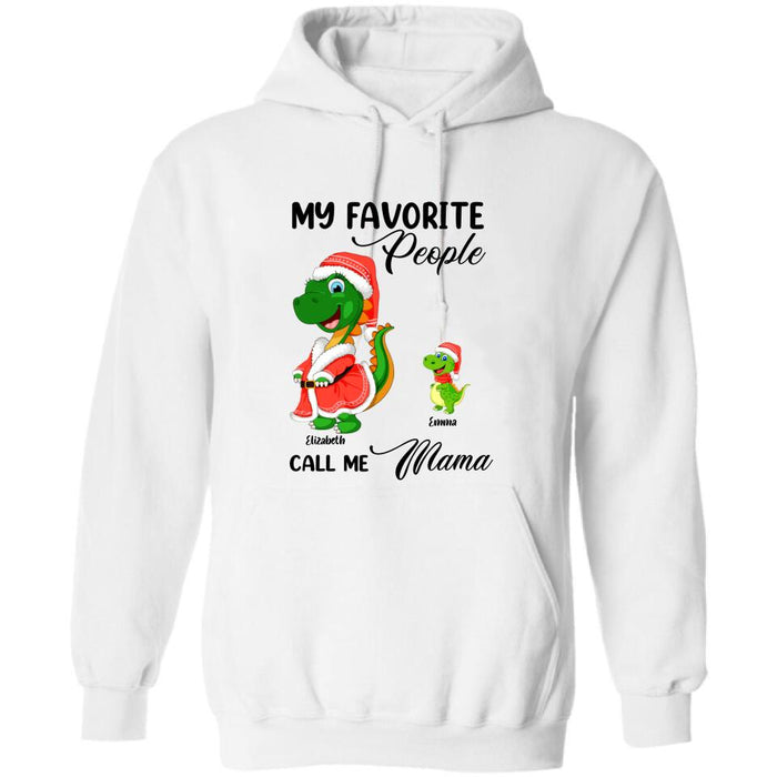Personalized Christmas Dinosaurs T-shirt - Up to 6 Kids - Best Gift Idea For Christmas - My Favorite People Call Me Mama - MW6OOI