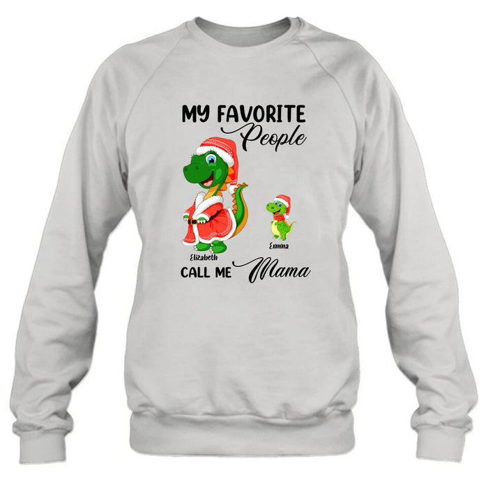 Personalized Christmas Dinosaurs T-shirt - Up to 6 Kids - Best Gift Idea For Christmas - My Favorite People Call Me Mama - MW6OOI