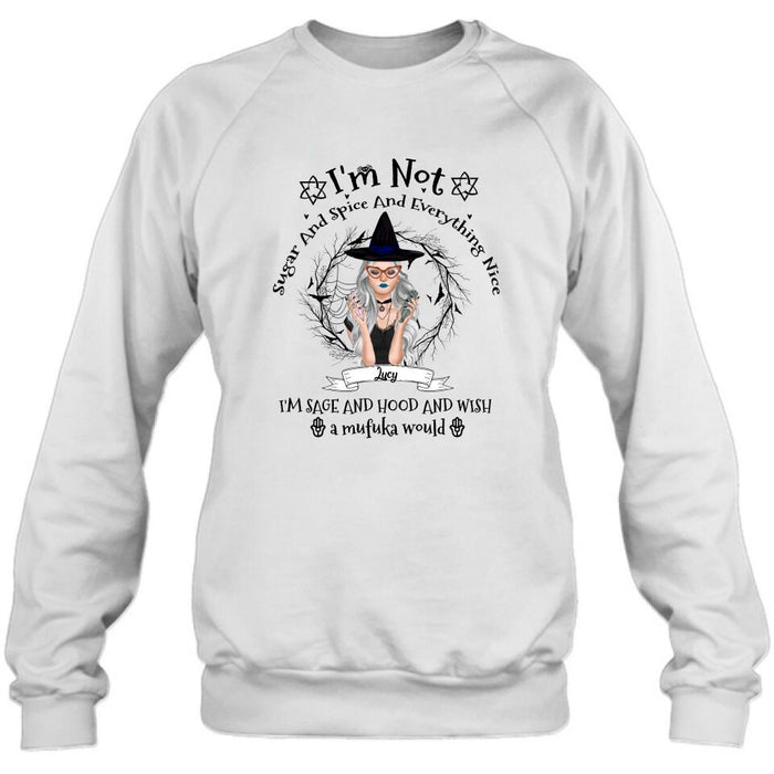 Personalized Witch T-shirt - Best Halloween Gift Idea - I'm Not Sugar And Spice - DFESX1