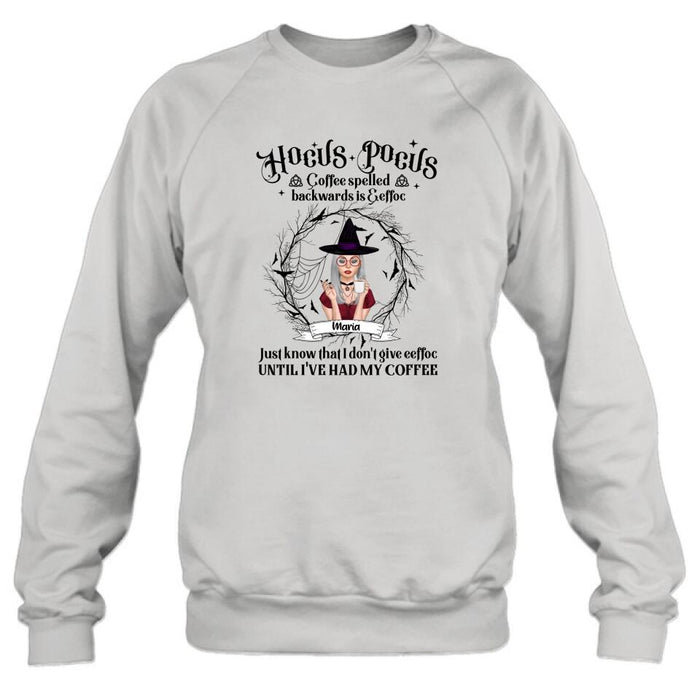 Personalized Witch T-Shirt/Hoodie - Gift for Friends, Halloween - Coffee Spelled Backwards - RYXW2G