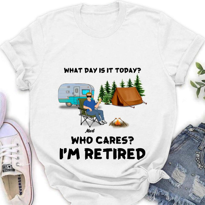 Personalized Camping Shirt/Pullover Hoodie - Gift Idea For Camping Lover/Retired Gift - Man/Woman/Couple - What Day Is Today?