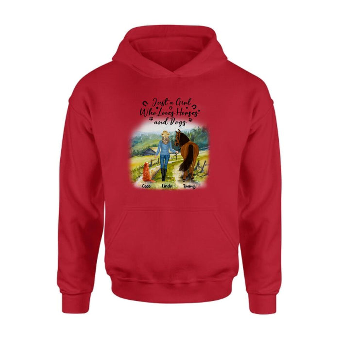Personalized Horse And Dog Shirt - Up to 2 Horses And 4 Dogs - Best Gift For Horse/Dog Lover