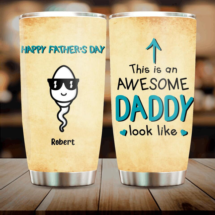 Personalized Happy Father's Day Tumbler - Up to 7 Kids - Father's Day Gift Idea