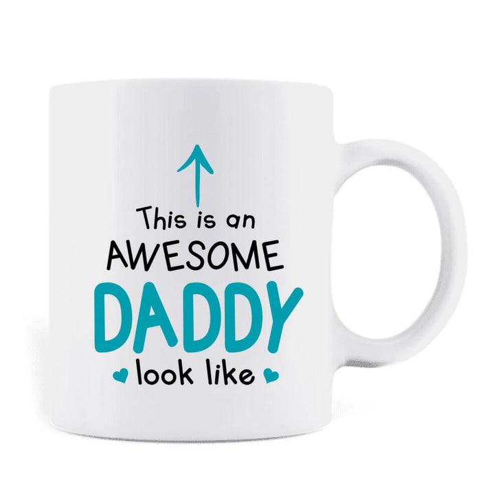 Personalized Happy Father's Day Coffee Mug - Up to 7 Kids - Father's Day Gift Idea