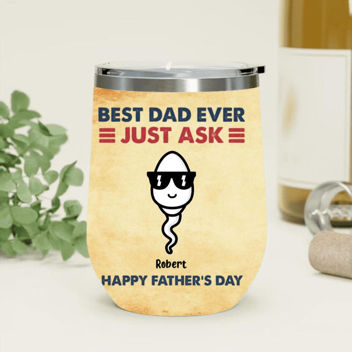Personalized Father's Day Wine Tumbler - Up to 7 Kids - Father's Day Gift Idea - Best Father Ever