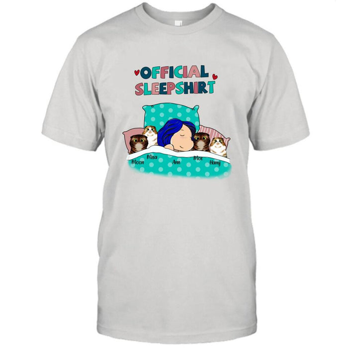 Personalized Cat Shirt - Up to 4 Cats - Cat Official Sleepshirt