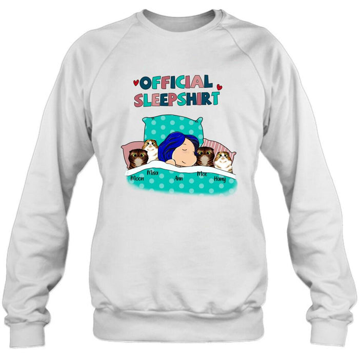 Personalized Cat Shirt - Up to 4 Cats - Cat Official Sleepshirt