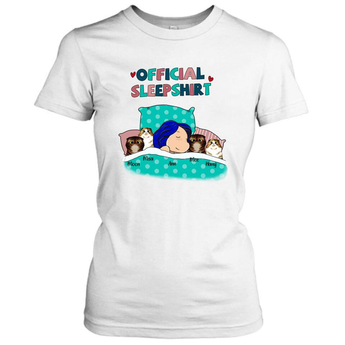 Personalized Cat Shirt - Up to 4 Cats - Cat Official Sleepshirt