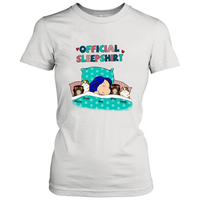 Personalized Cat Shirt - Up to 4 Cats - Cat Official Sleepshirt