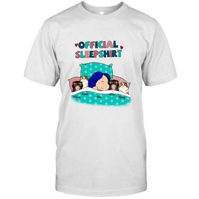 Personalized Cat Shirt - Up to 4 Cats - Cat Official Sleepshirt
