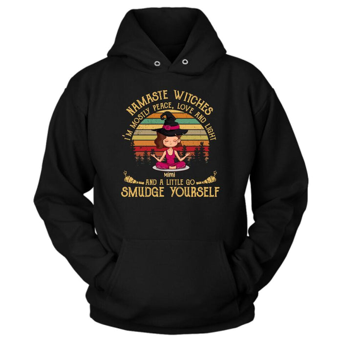 Personalized Yoga T-shirt - Gift For Yoga Lovers, Halloween - Namaste Witches