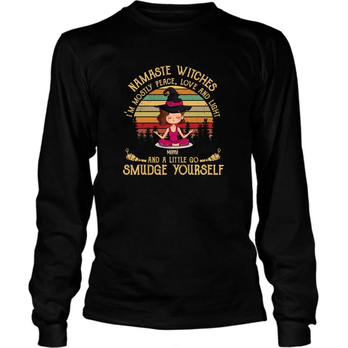 Personalized Yoga T-shirt - Gift For Yoga Lovers, Halloween - Namaste Witches