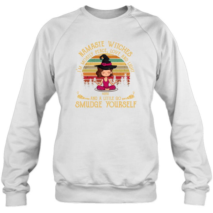 Personalized Yoga T-shirt - Gift For Yoga Lovers, Halloween - Namaste Witches