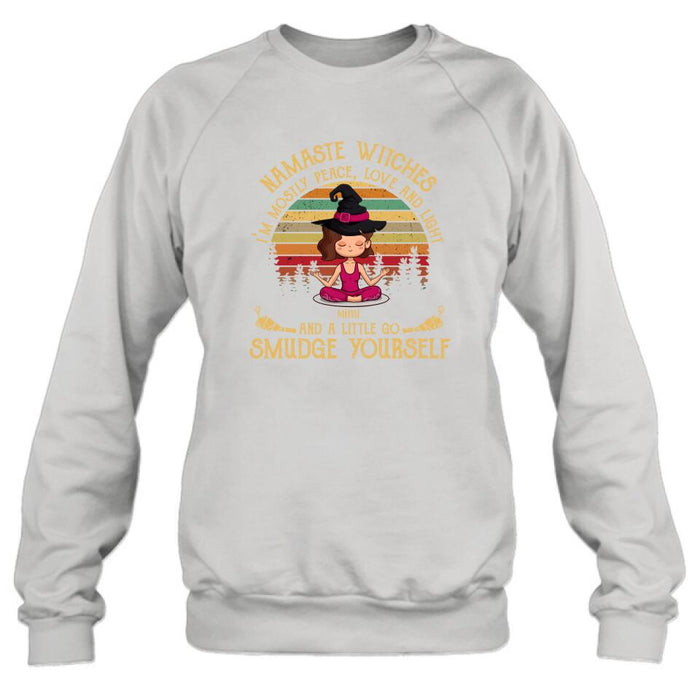 Personalized Yoga T-shirt - Gift For Yoga Lovers, Halloween - Namaste Witches