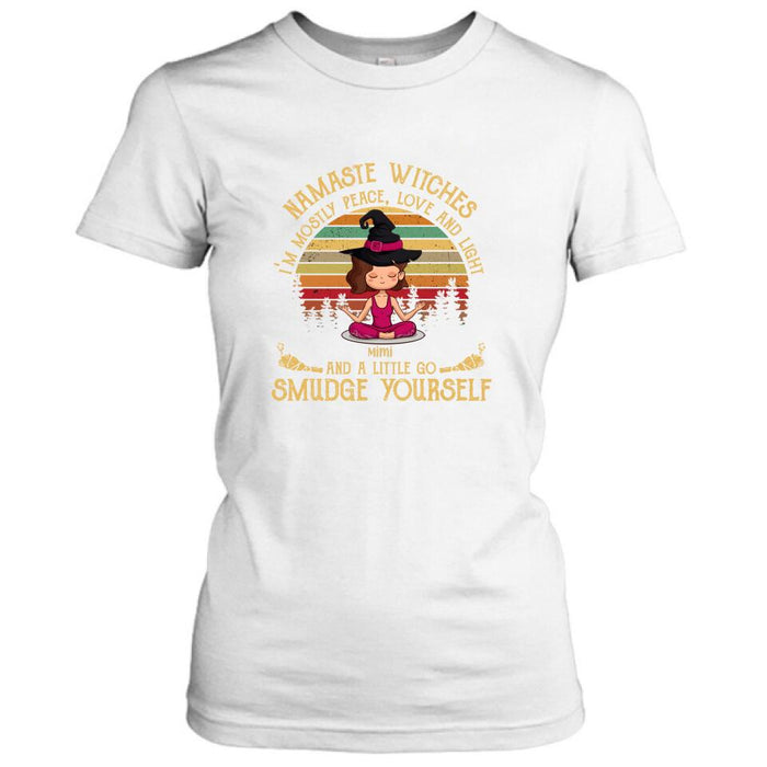 Personalized Yoga T-shirt - Gift For Yoga Lovers, Halloween - Namaste Witches