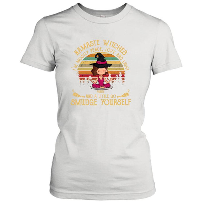 Personalized Yoga T-shirt - Gift For Yoga Lovers, Halloween - Namaste Witches