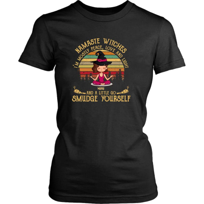 Personalized Yoga T-shirt - Gift For Yoga Lovers, Halloween - Namaste Witches