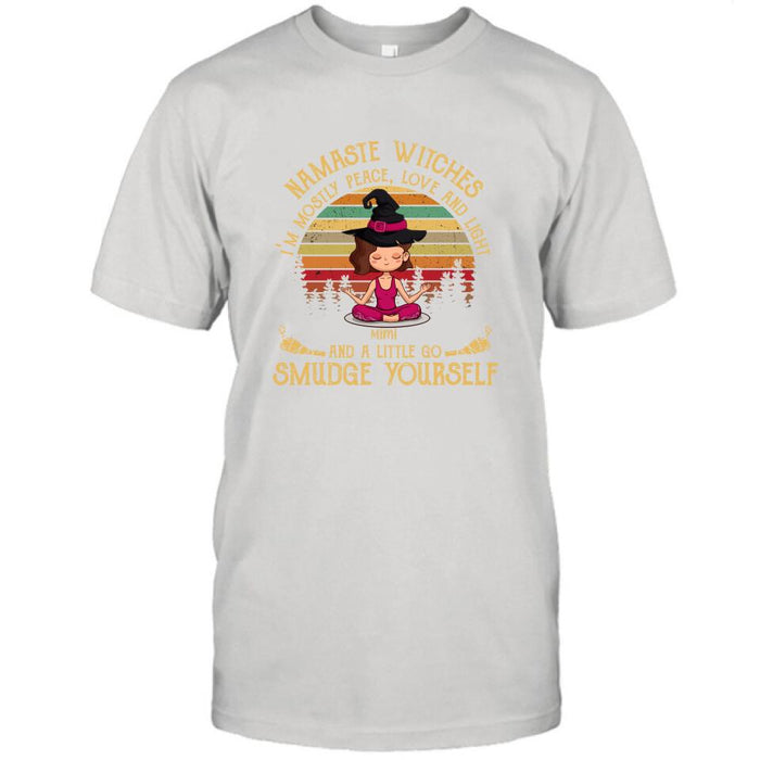 Personalized Yoga T-shirt - Gift For Yoga Lovers, Halloween - Namaste Witches