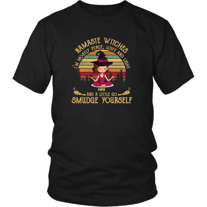 Personalized Yoga T-shirt - Gift For Yoga Lovers, Halloween - Namaste Witches