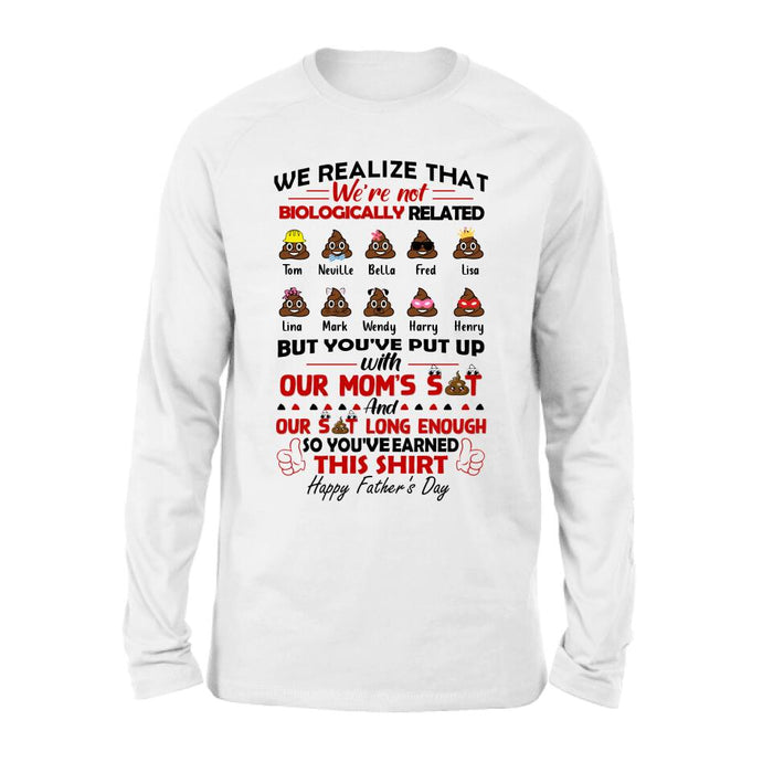 Personalized Step Dad Shirt - Up to 10 Kids - Gift Idea For Father's Day - Happy Father's Day