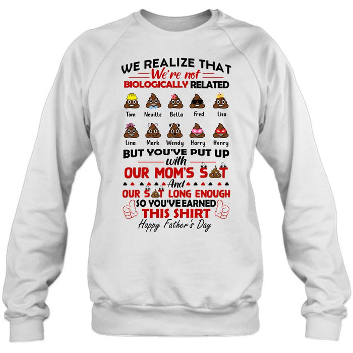 Personalized Step Dad Shirt - Up to 10 Kids - Gift Idea For Father's Day - Happy Father's Day