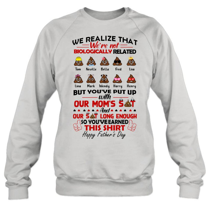 Personalized Step Dad Shirt - Up to 10 Kids - Gift Idea For Father's Day - Happy Father's Day