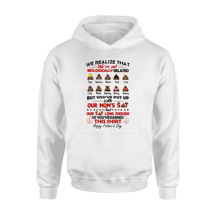 Personalized Step Dad Shirt - Up to 10 Kids - Gift Idea For Father's Day - Happy Father's Day