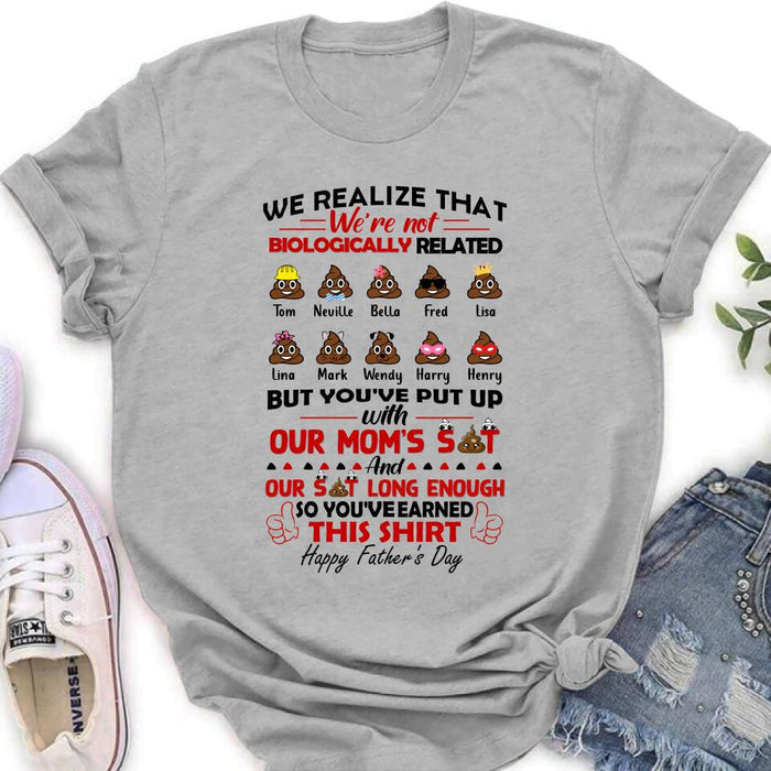 Personalized Step Dad Shirt - Up to 10 Kids - Gift Idea For Father's Day - Happy Father's Day
