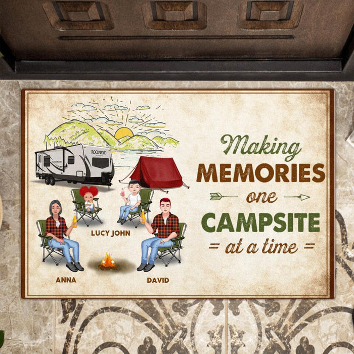 Personalized Camping Doormat - Gift Idea For Camping Lovers/Couple/Family - Making Memories One Campsite At A Time