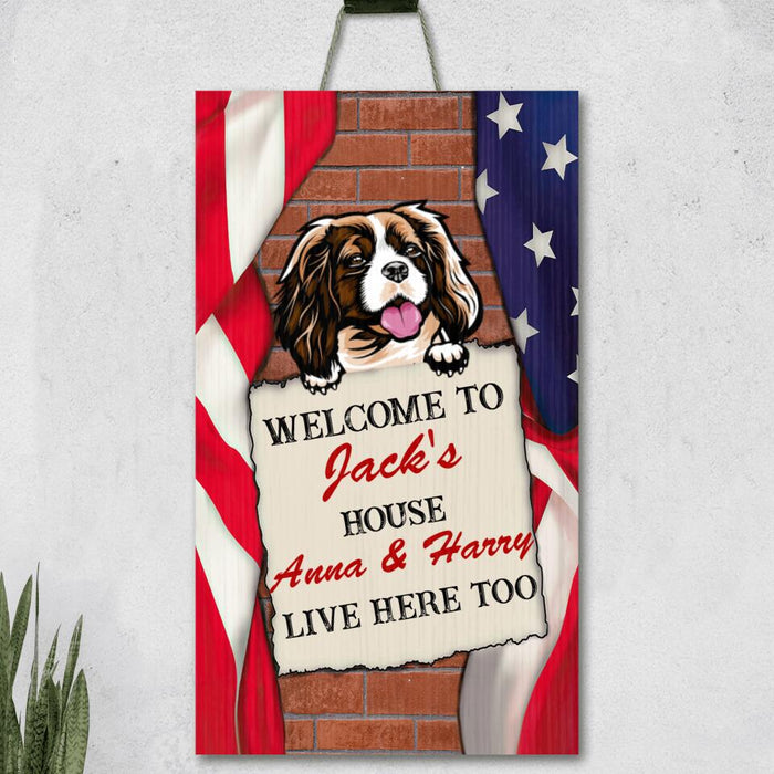 Personalized Pet Door Sign - Up to 3 Dogs/Cats - Gift Idea For Dog/Cat Lover - Welcome To House